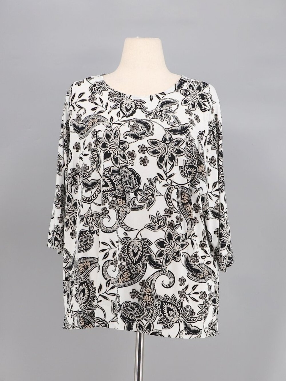 J. JILL Wearever Collection Paisley Jersey Knit Stretch Top Size 2X